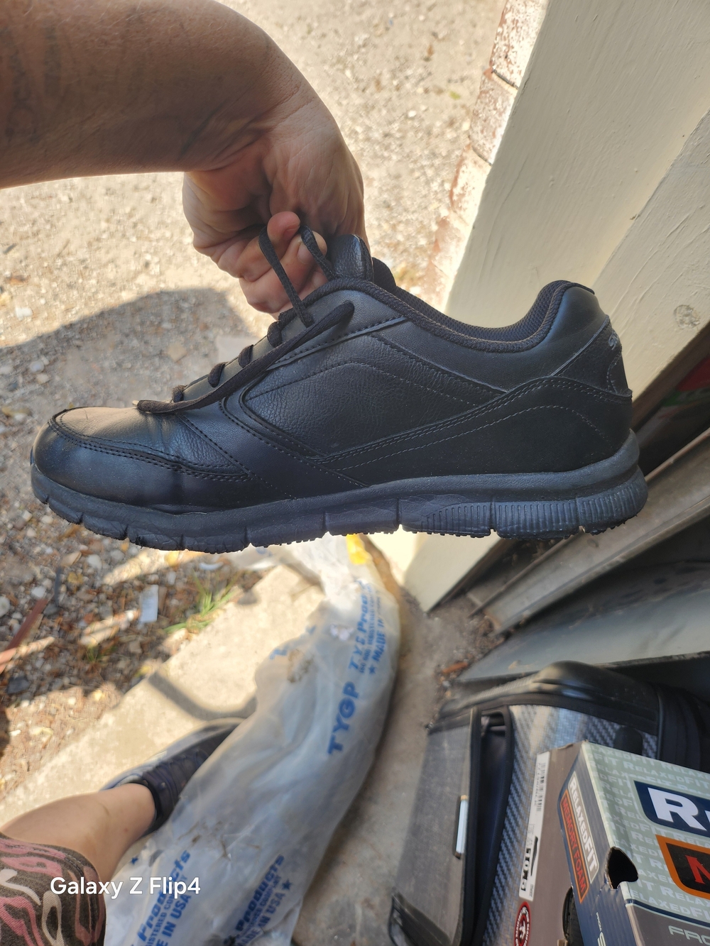 Skechers Relaxed Fit Memory Foam Black Slip-Resistant Shoes - Picture 5 of 6